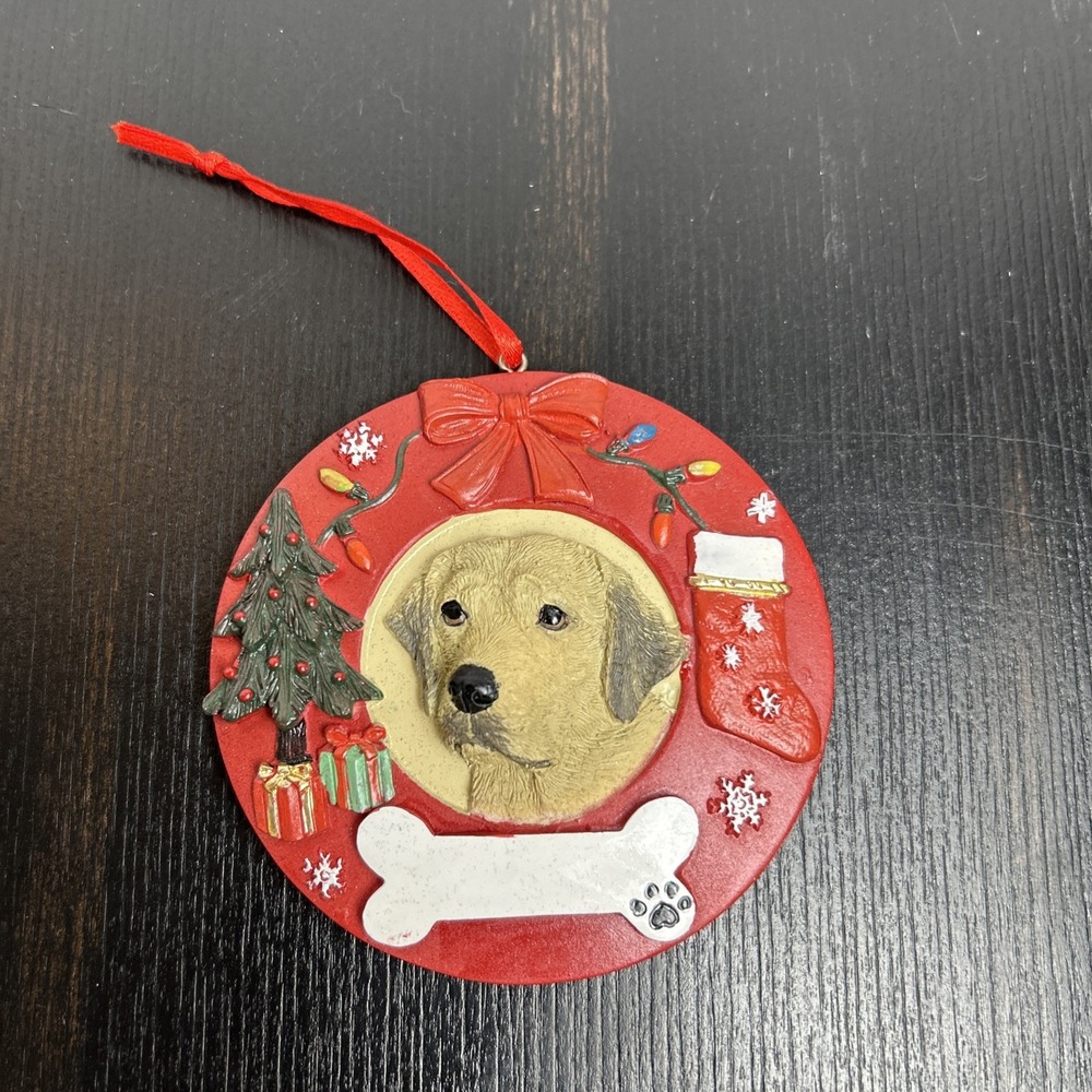 E‎ & S Pets Christmas Ornament Yellow Labrador  Dog Can Be Personalized New
